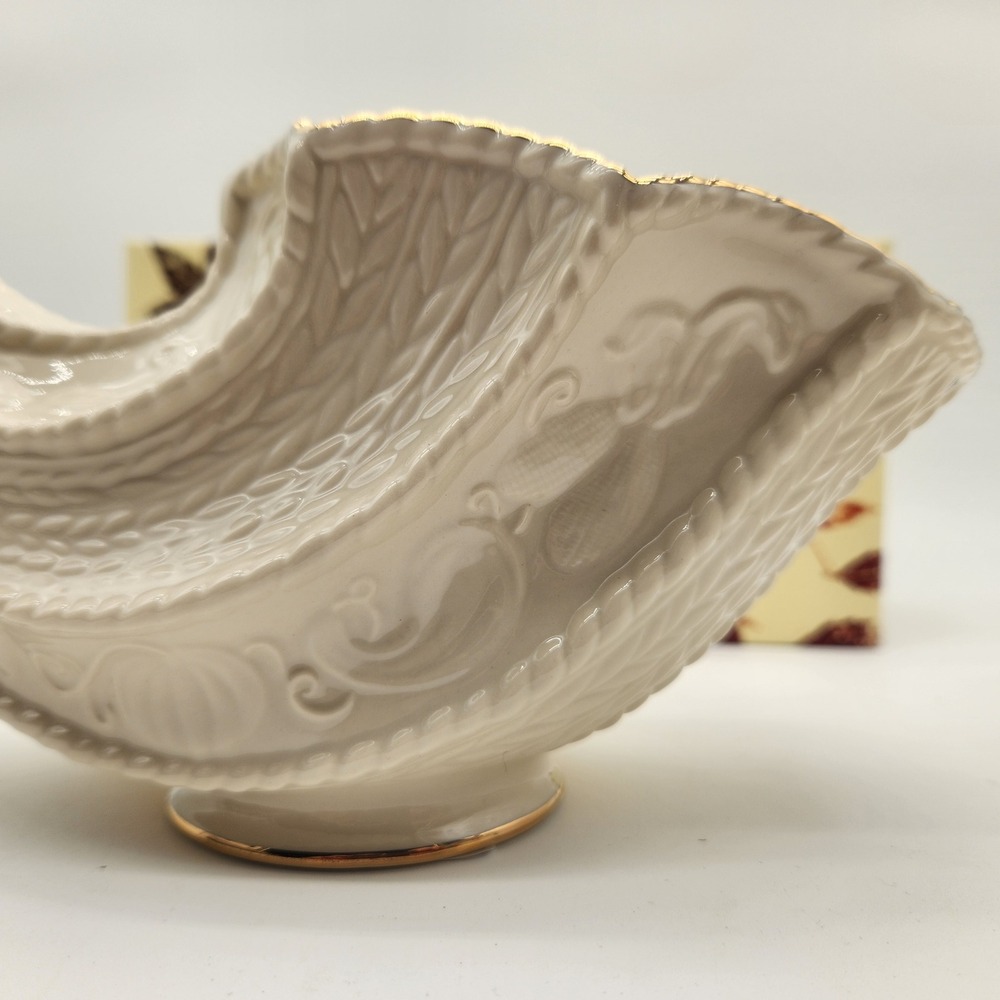 Lenox Fruits Of Life Cornucopia Ivory With 24K Gold Trim Thanksgiving Fall Decor - Picture 4 of 11